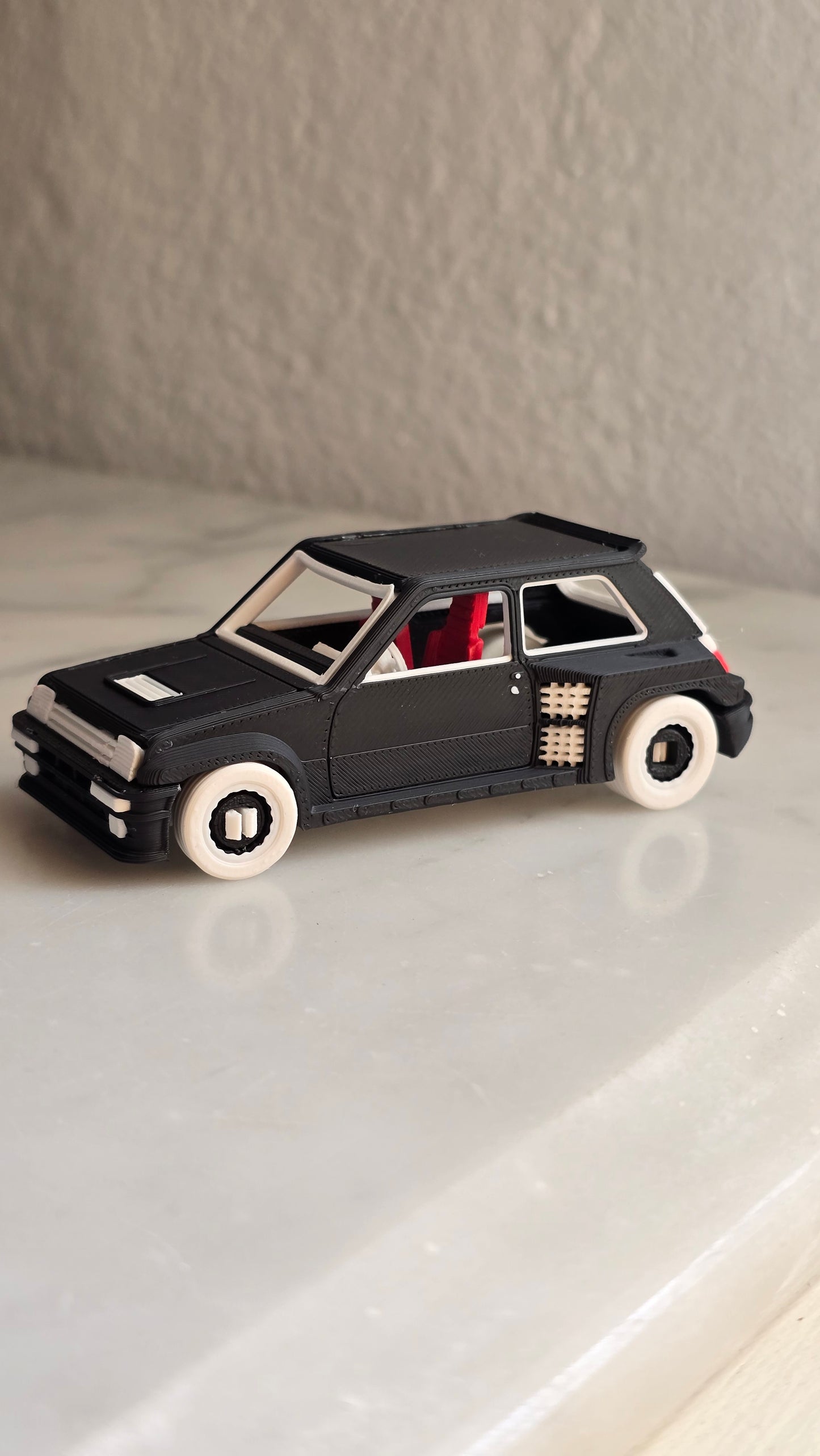 Renault R5 Turbo 2 Miniature Kit Card – 3D Printed Collectible Model