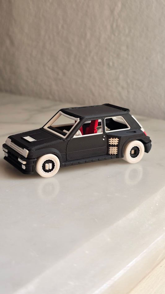 Renault R5 Turbo 2 Miniature Kit Card – 3D Printed Collectible Model
