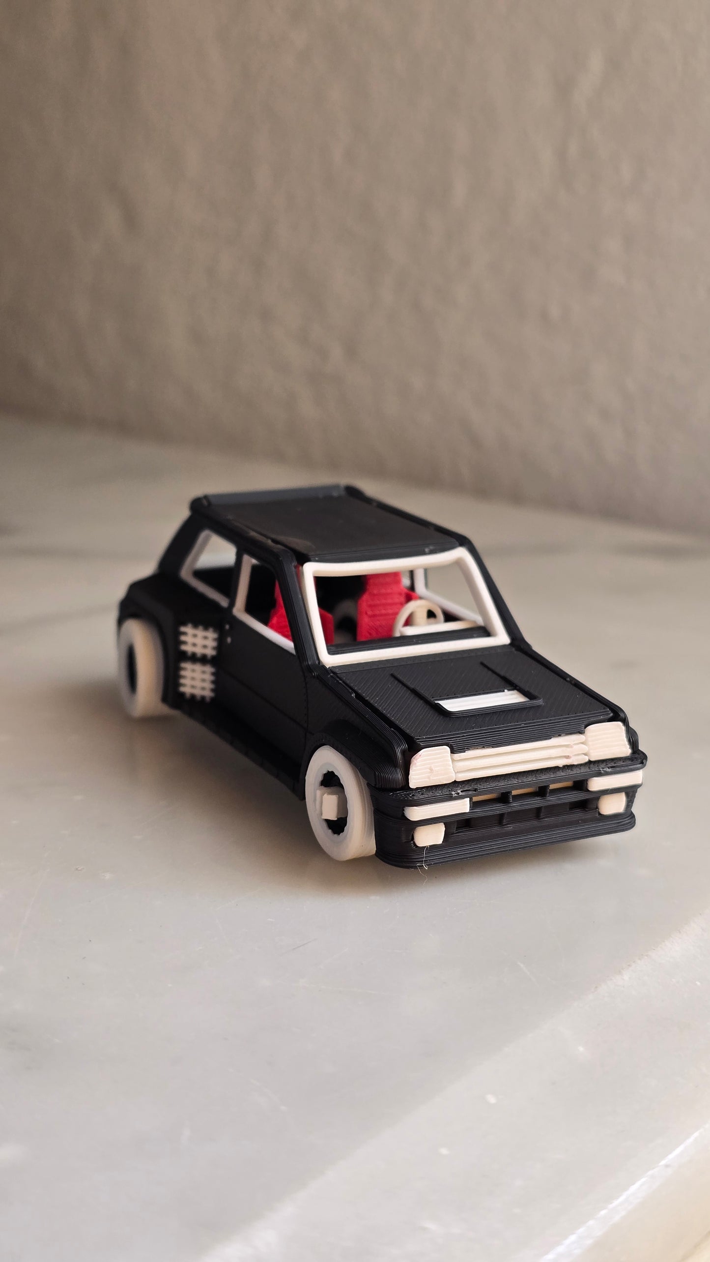 Renault R5 Turbo 2 Miniature Kit Card – 3D Printed Collectible Model