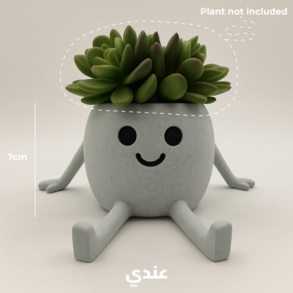 Happy Pot – Mini Succulent Planter (Two Fun Poses!)