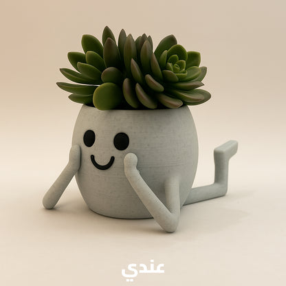 Happy Pot – Mini Succulent Planter (Two Fun Poses!)