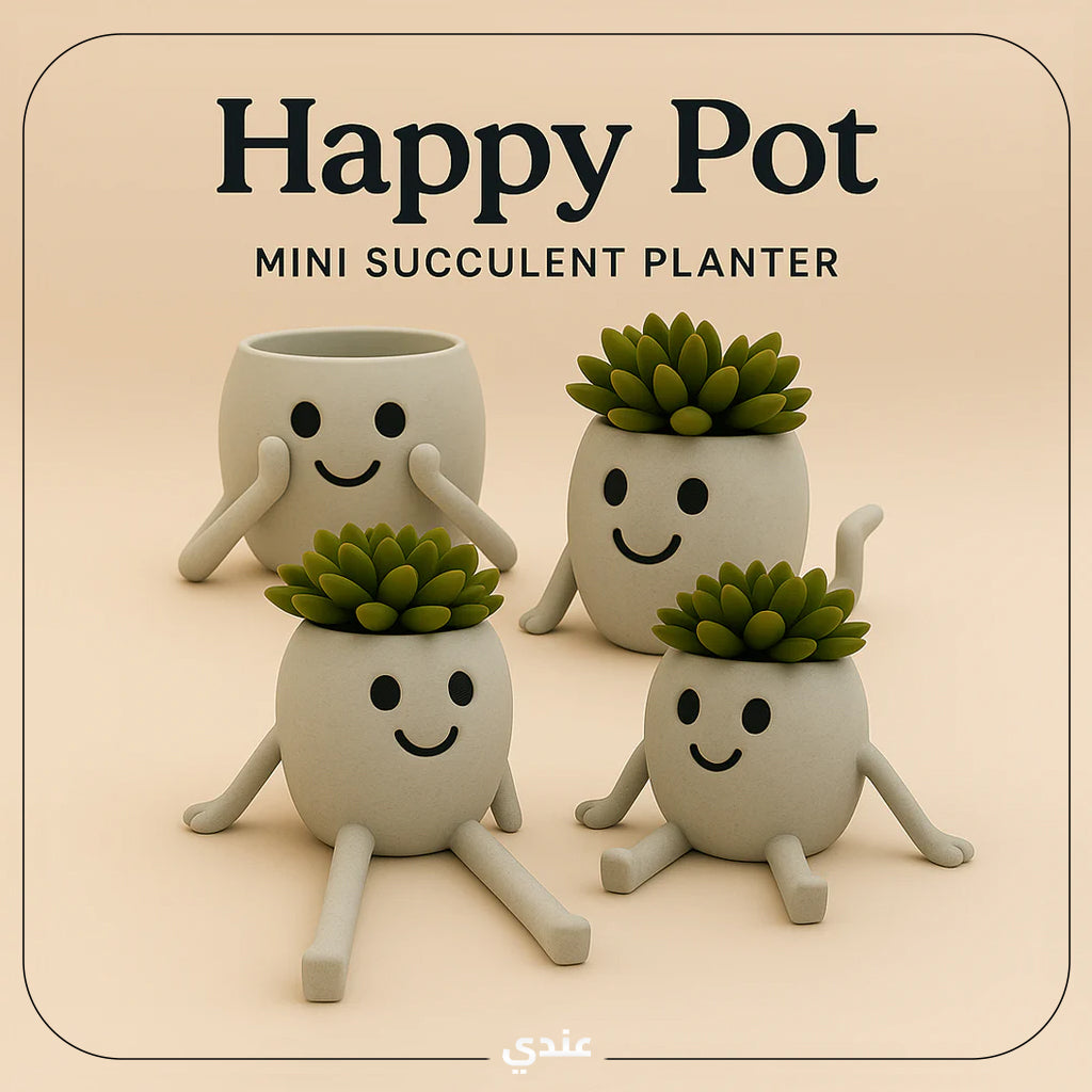 Happy Pot – Mini Succulent Planter (Two Fun Poses!)